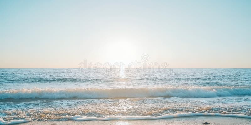 Serene Ocean Waves bei Sunrise friedliche Beach Szene ruhige Küstenlandschaft stock abbildung