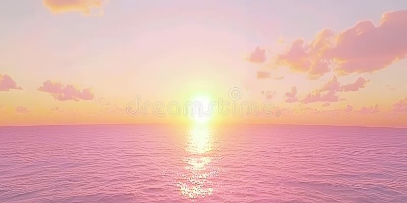 Serene rosa Sonnenuntergang über ruhigen Ozeangewässern friedliche rosa Himmel und Meereslandschaft lizenzfreie abbildung
