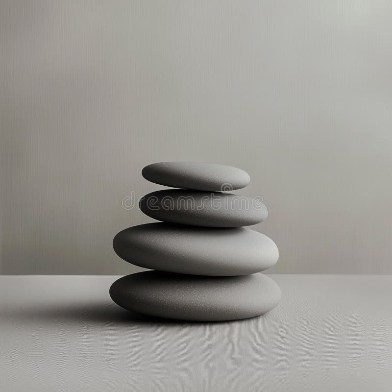Serene Stack Four Grey Stones Find Balance royalty free illustration