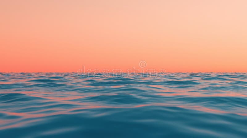 Serene Sunset Ocean View: A Peaceful Reflection of the Golden Hour royalty free illustration