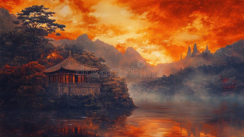 Serene Sunset иллюстрация вектора