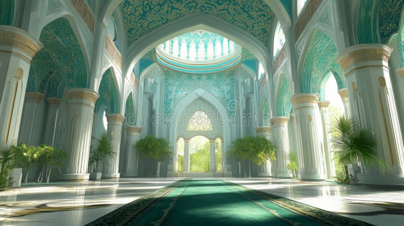 Serene Teal Architecture royalty ilustracja