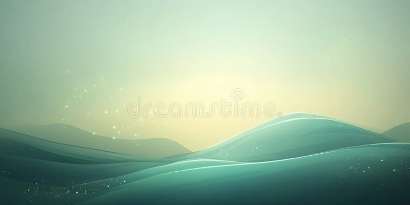 Serene teal hillscape abstract nature royalty ilustracja
