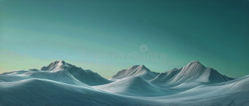 Serene Teal Mountain Range A Digital Landscape ilustracja wektor