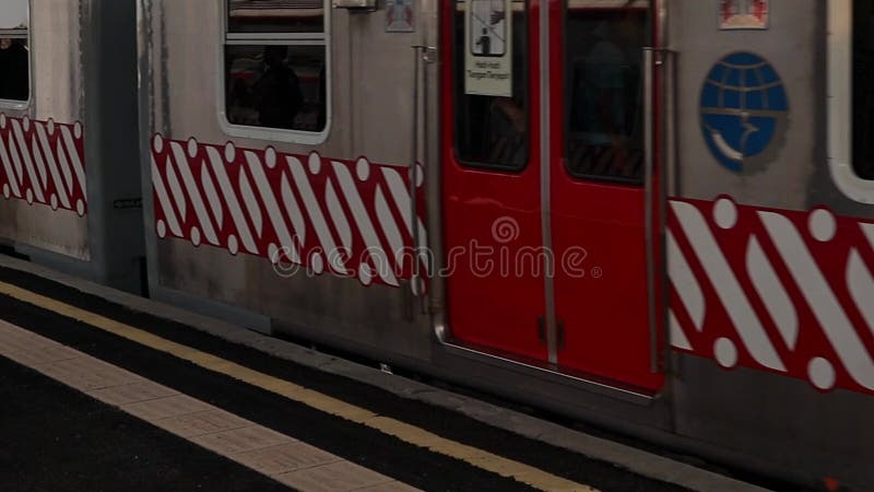 Train arrival at the station in Yogyakarta stock footage