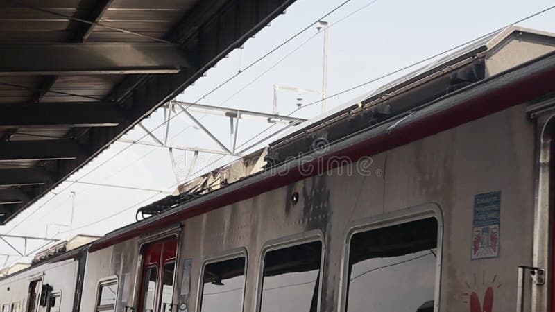 Train arrival at the station stock footage