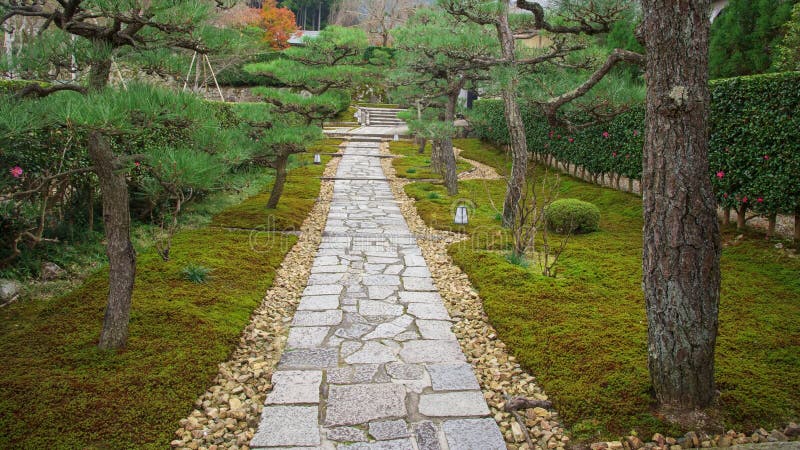 Sereniteitsvoetpad van enkojitempel, Kyoto royalty-vrije stock afbeelding Sereniteitsvoetpad van enkojitempel, Kyoto royalty-vrije stock afbeelding
