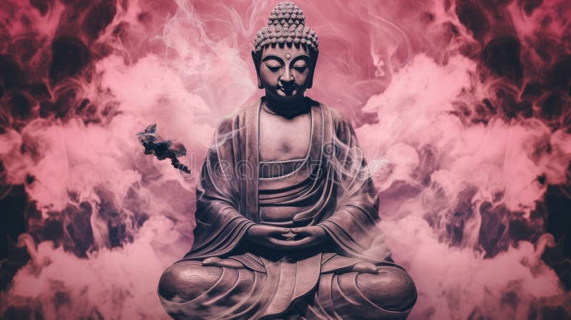 Serenity of Buddha in Smoke Stock Illustration - Illustration of like, depth: 280920745