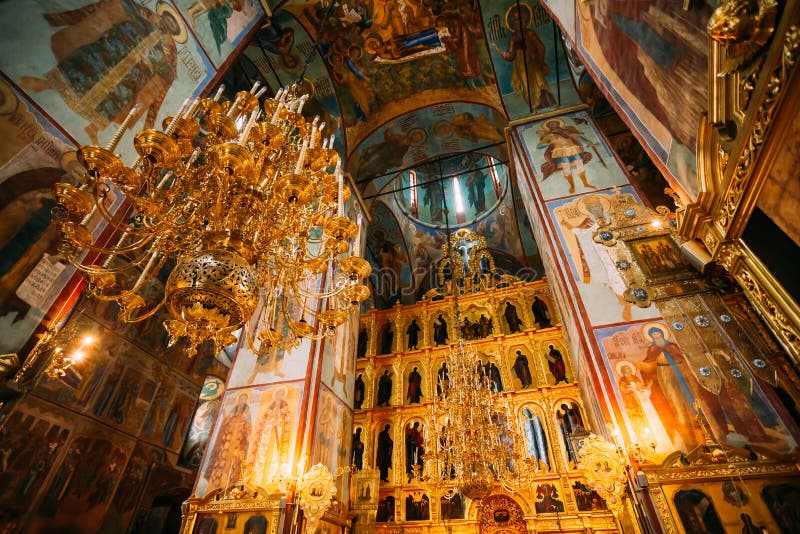 Sergiev Posad, Russia. Interior Of Dormition Assumption Cathed stock image Sergiev Posad, Russia. Interior Of Dormition Assumption Cathed stock image