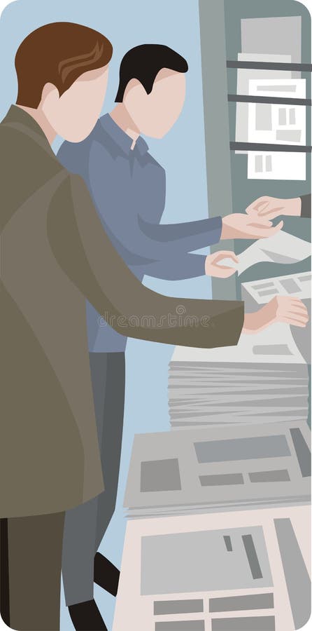 Vector illustration of newspaper sellers. Vector illustration of newspaper sellers.