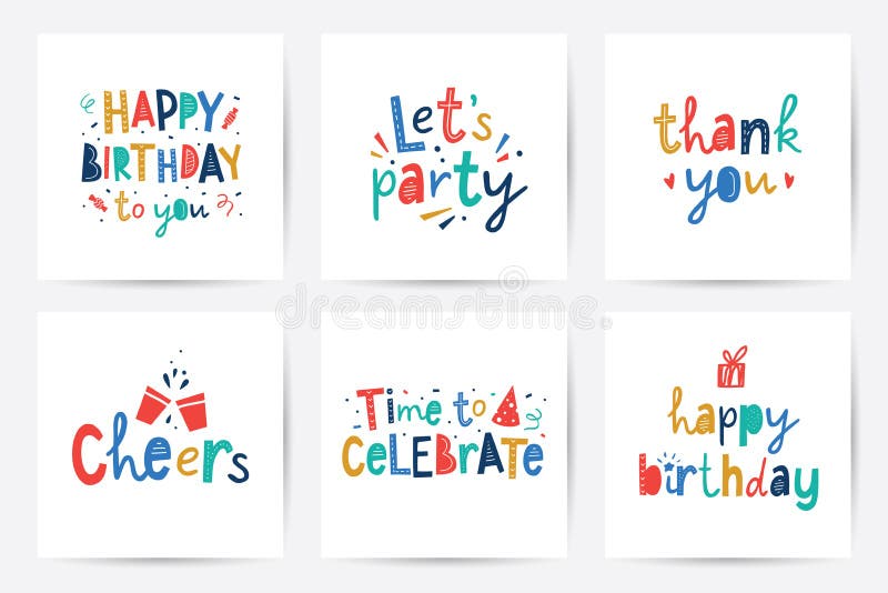 Serie di biglietti augurali con lettera royalty illustrazione gratis