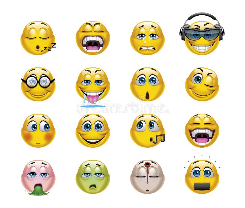 Set of funny cartoon emoticons. Set of funny cartoon emoticons