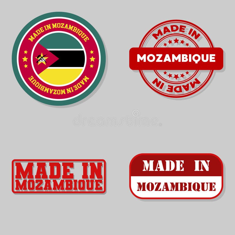 Serie di timbri fabbricati in mozambico illustrazione vettoriale