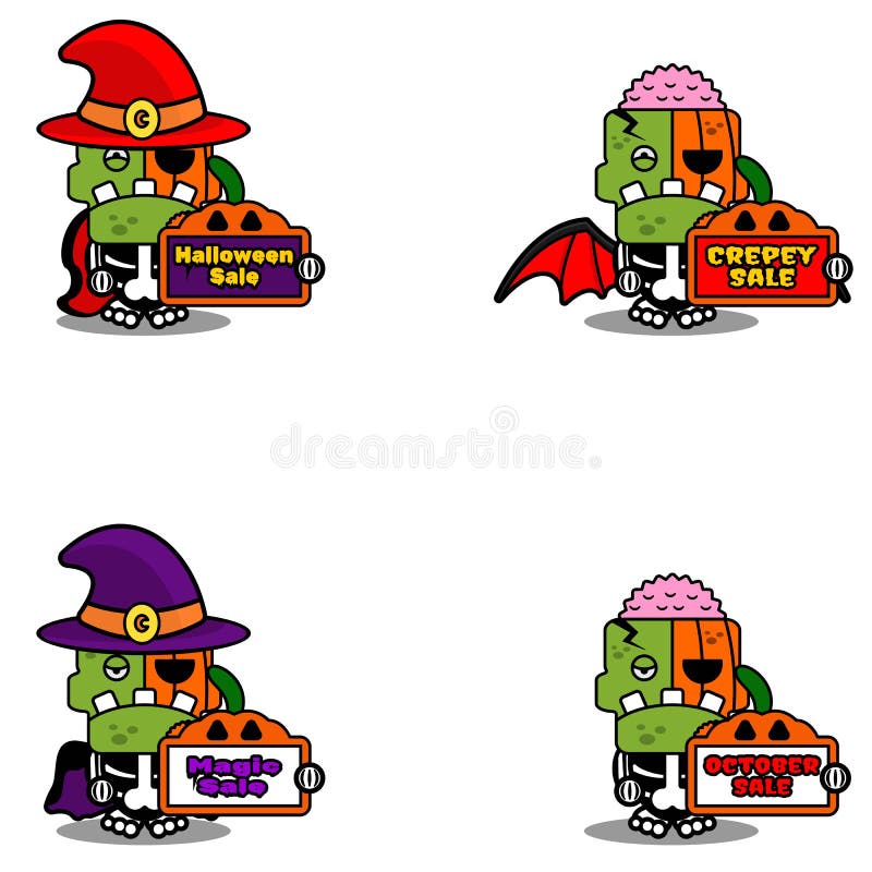 Serie di vendita di pacchetti di zombie zombie illustrazione vettoriale