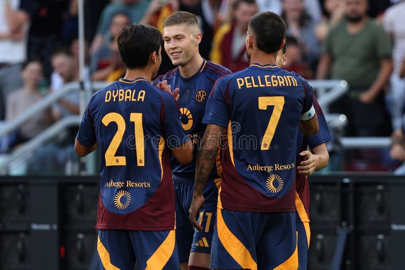 Serie a enilive 2024 2025 dzień 5 jako roma vs udinese calcio obraz stock