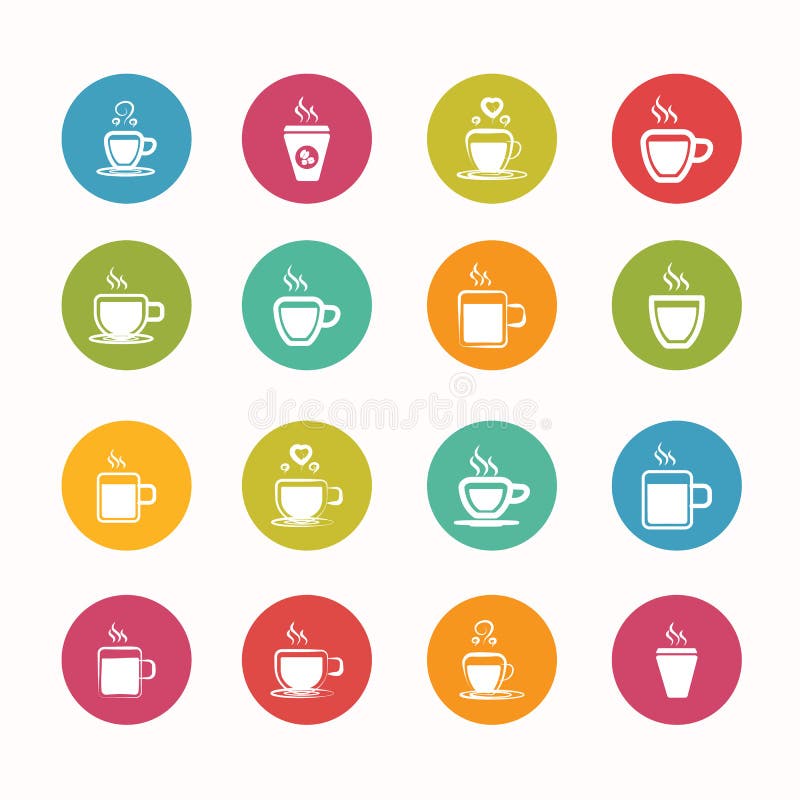 Serie fijada iconos del círculo del café libre illustration Serie fijada iconos del círculo del café libre illustration