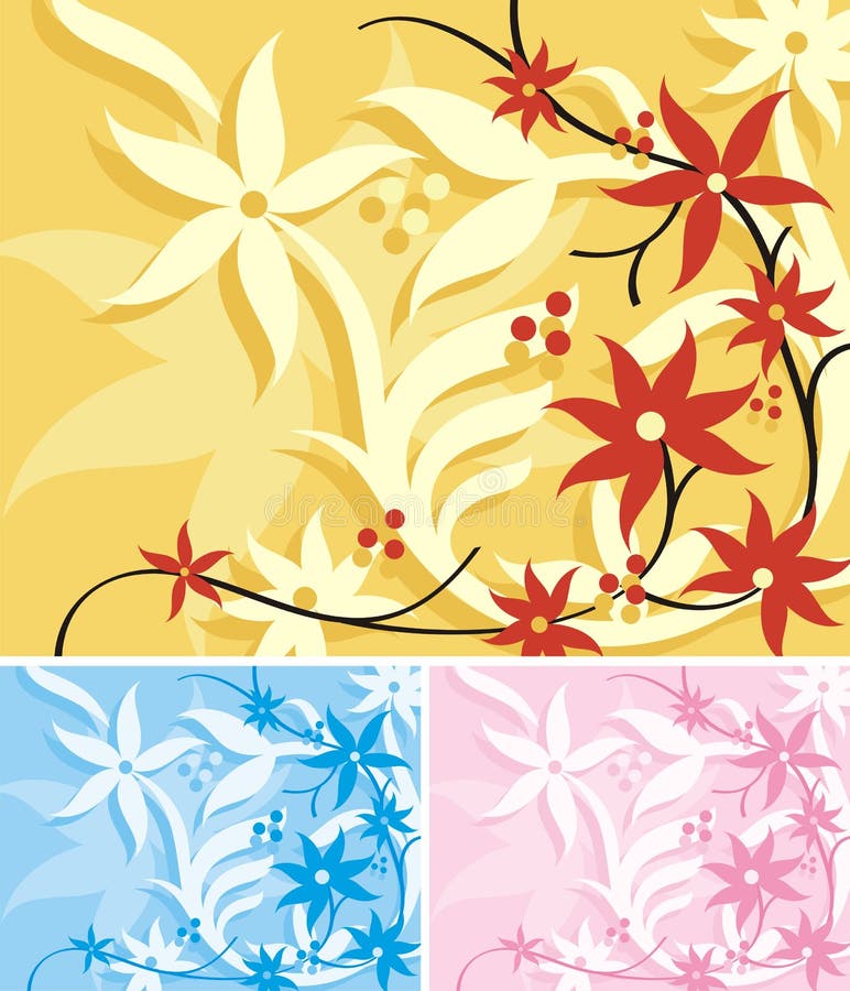 Serie floral del fondo stock de ilustración Serie floral del fondo stock de ilustración