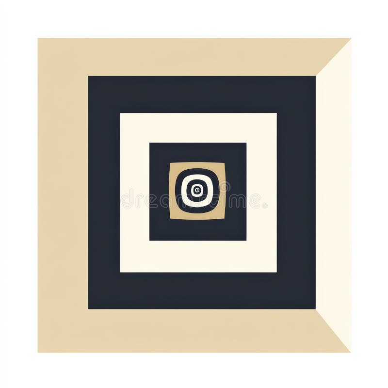 Serie geometrica astratta con quadratini concentrici e colori in grassetto royalty illustrazione gratis