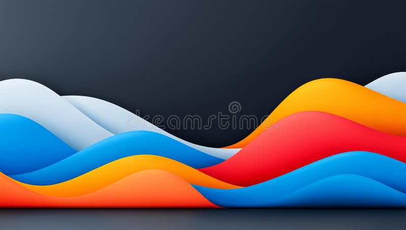 Serie geometrica vibrante impostata su uno sfondo scuro. illustrazione vettoriale