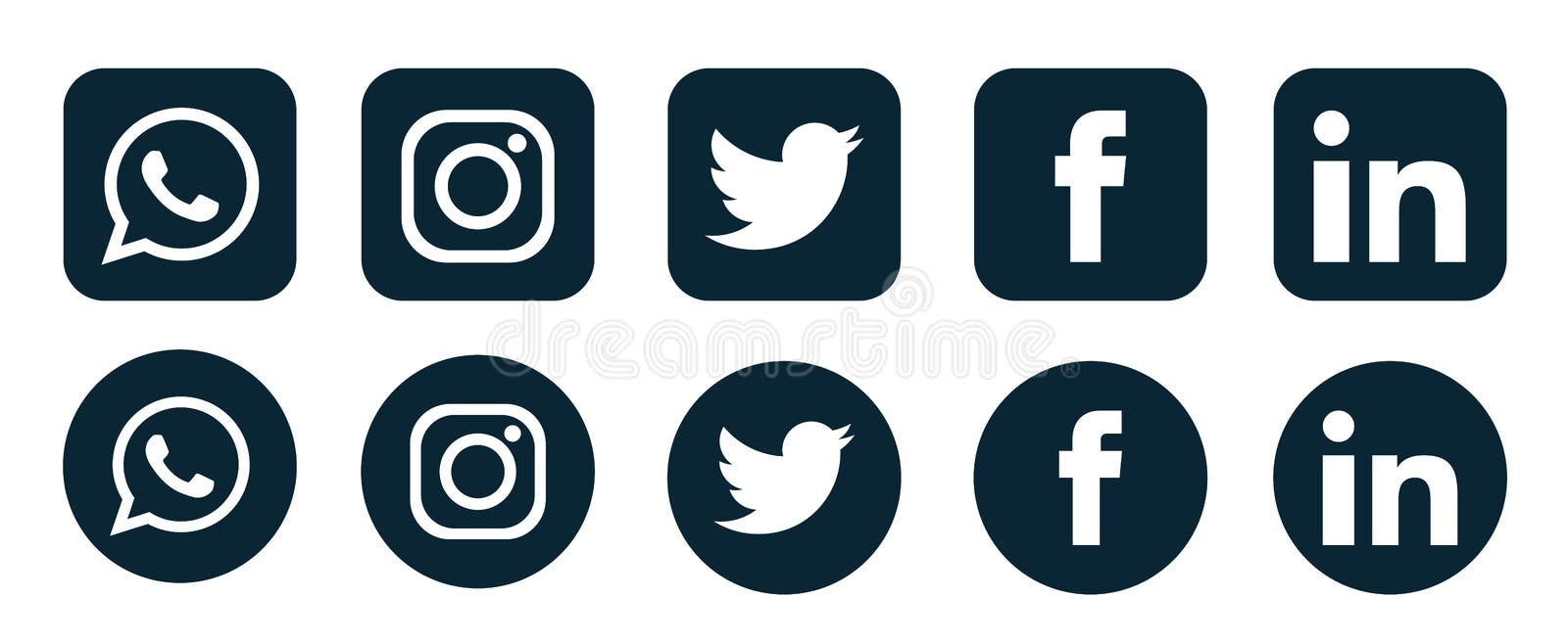 Serie van populaire sociale media-logo's pictogrammen Instagram Facebook Twitter Youtube WhatsApp interinteresse verbonden in ele Serie van populaire sociale media-logo's pictogrammen Instagram Facebook Twitter Youtube WhatsApp interinteresse verbonden in ele