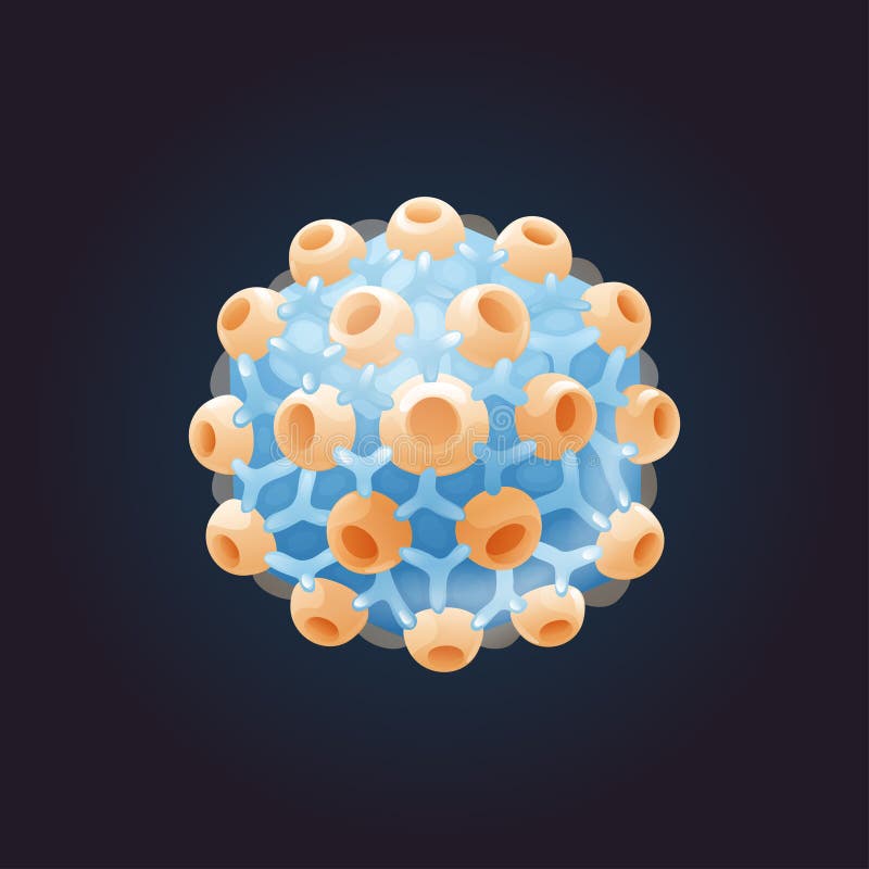 Seriemodell av herpesvirus. extern struktur royaltyfri illustrationer