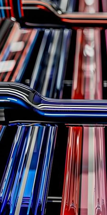 A series of blue, red and white stripes are shown in a close up. royalty free illustration