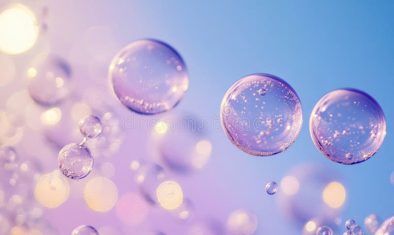 A series of colorful, floating bubbles in the air stock illustration