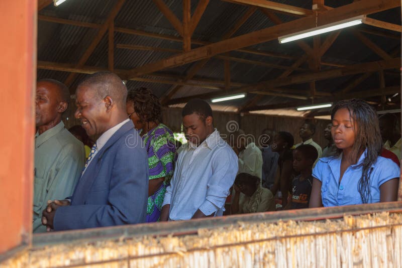 Mozambique Pentacostal Church gathering scenes in Xai Xai royalty free stock image Mozambique Pentacostal Church gathering scenes in Xai Xai royalty free stock image