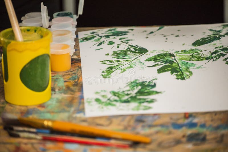 A series of photographs from classes at an art school. Art school, drawing lessons royalty free stock images
