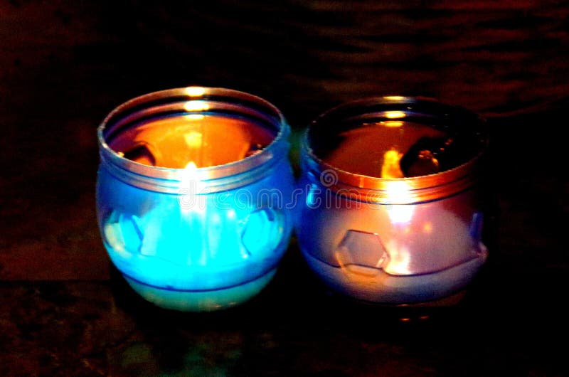 Series of Votive Candles in a Church Stock Image Image of christmas
