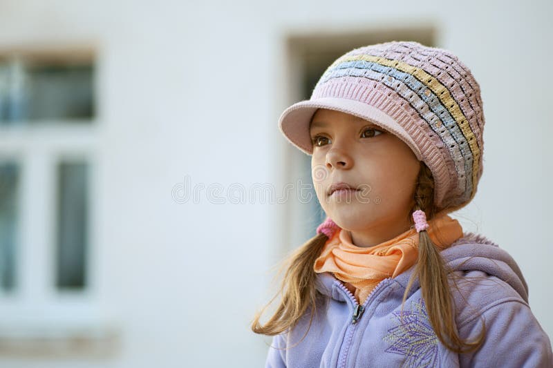 Serious attentive girl-preschooler