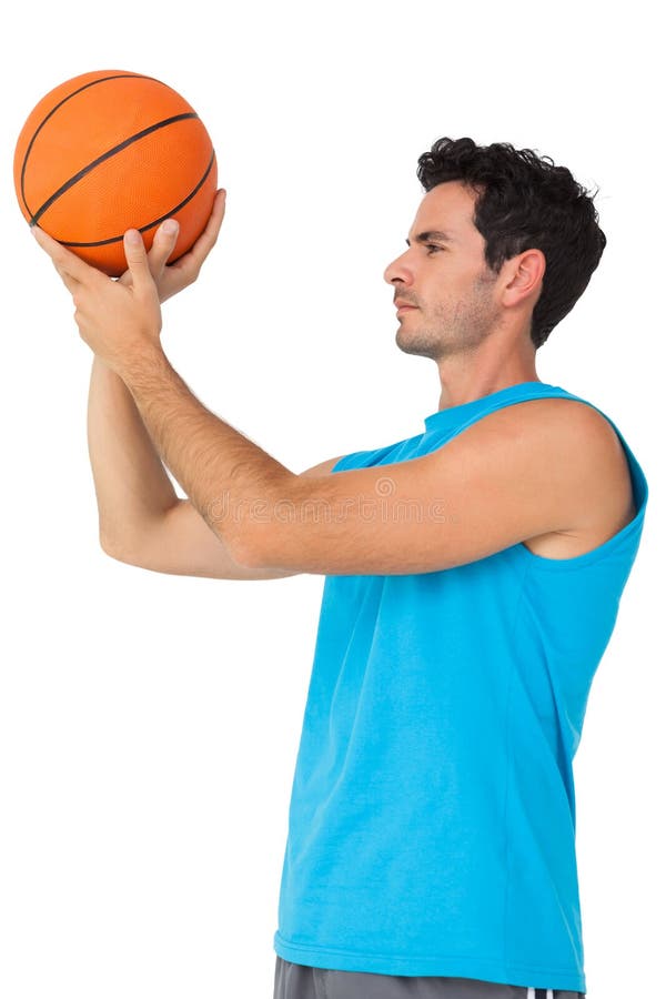 Serious Basketball Player with Ball Stock Photo Image of studio