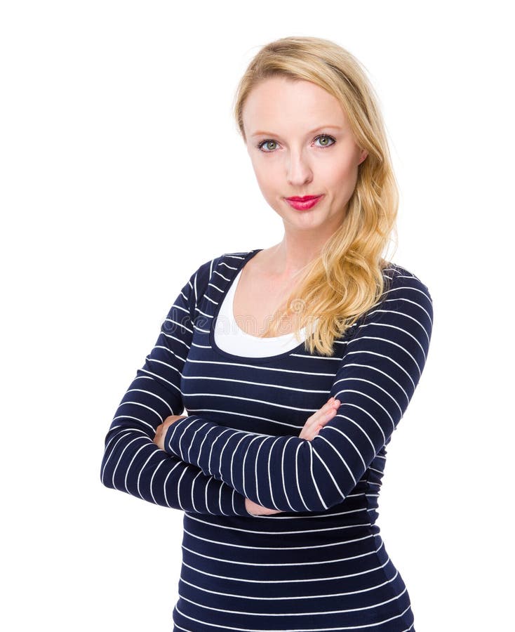 Serious blonde girl stock image. Image of european, clothes - 45192767