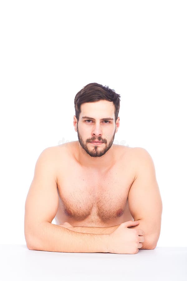 Handsome halfnaked man stock photo. Image