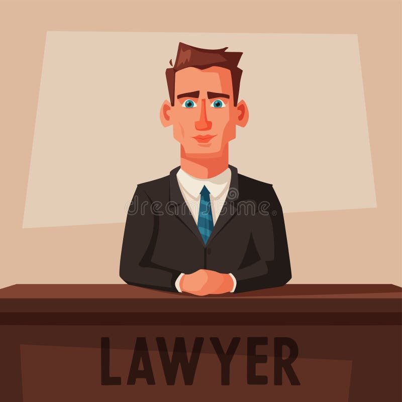 Serious Lawyer Sits by the Table in Courthouse with Defendant. Cartoon  Vector Illustration. Character Design Stock Vector - Illustration of  design, flat: 114211475