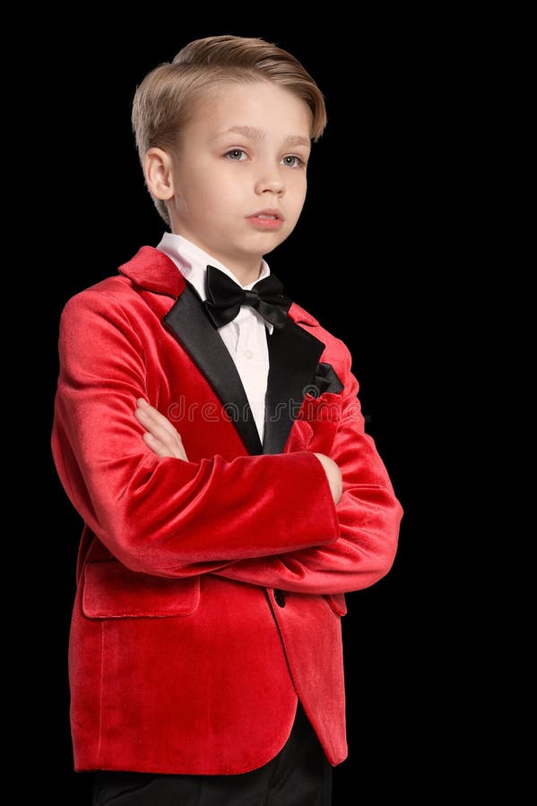 Serious Little Boy in a Tuxedo Stock Photo Image of costume, people