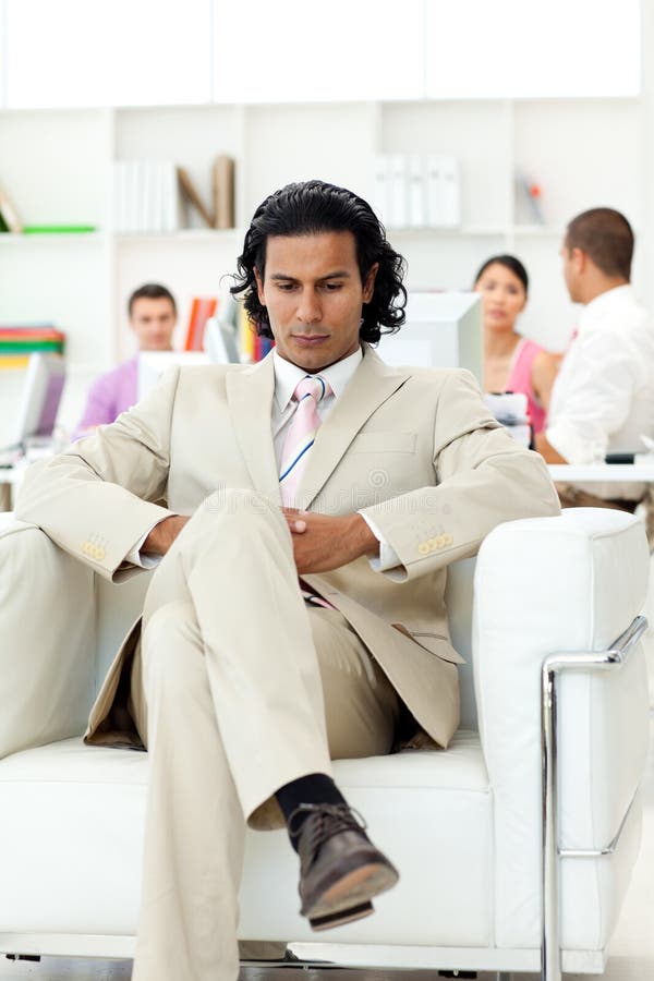 Serious Manager Sitting in an Armchair Stock Photo Image of leadership, professional 12715954
