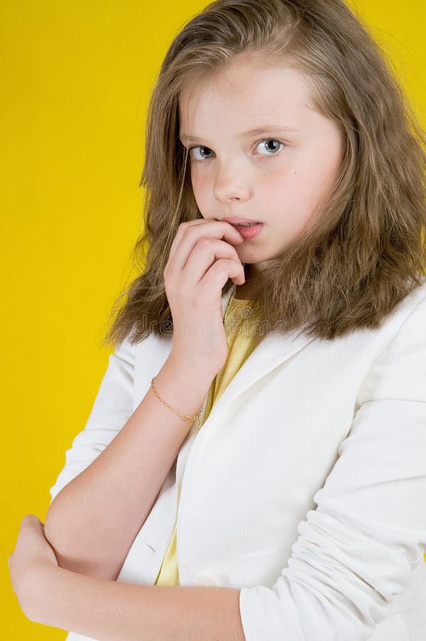 Portrait Of A Cute 8 Year Old Girl Stock Image - Image of portrait