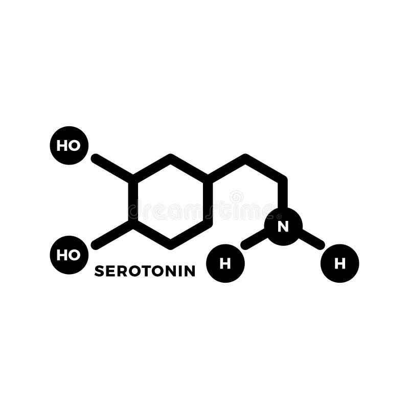 Serotonina, molécula de hormona humana Ilustración de vectores aislados ilustración del vector Serotonina, molécula de hormona humana Ilustración de vectores aislados ilustración del vector