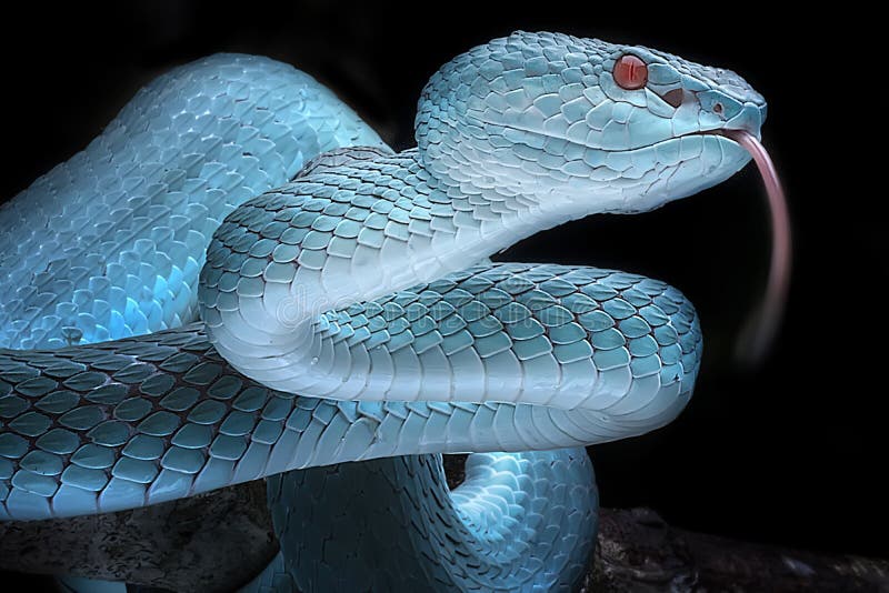 Cobra-víbora Azul-tóxica Insularis Imagem de Stock - Imagem de verde,  preto: 177081349