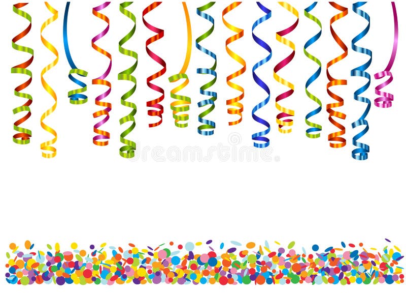 Serpentine colorée avec des confettis illustration stock Serpentine colorée avec des confettis illustration stock