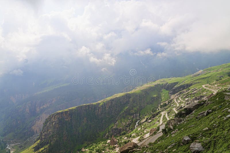 Serpentine Road in Mountains Stock Photo Image of dirt, himalaya