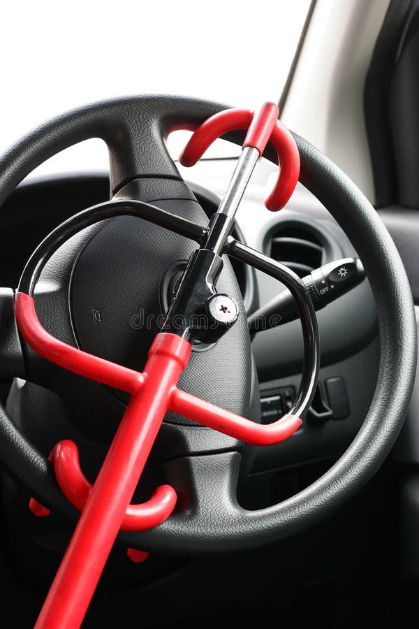 Car lock on the driver steering. Car lock on the driver steering