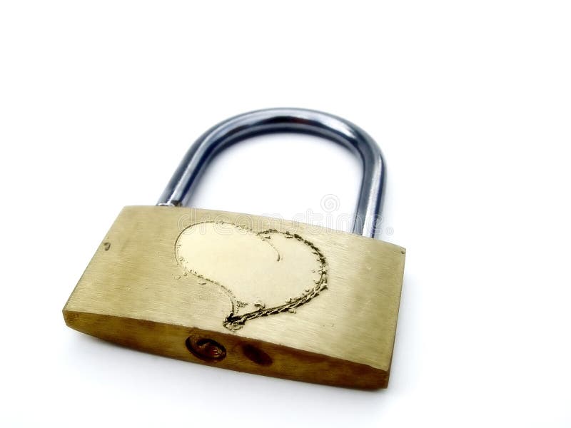 Cuore d'amore su lucchetto fotografie stock