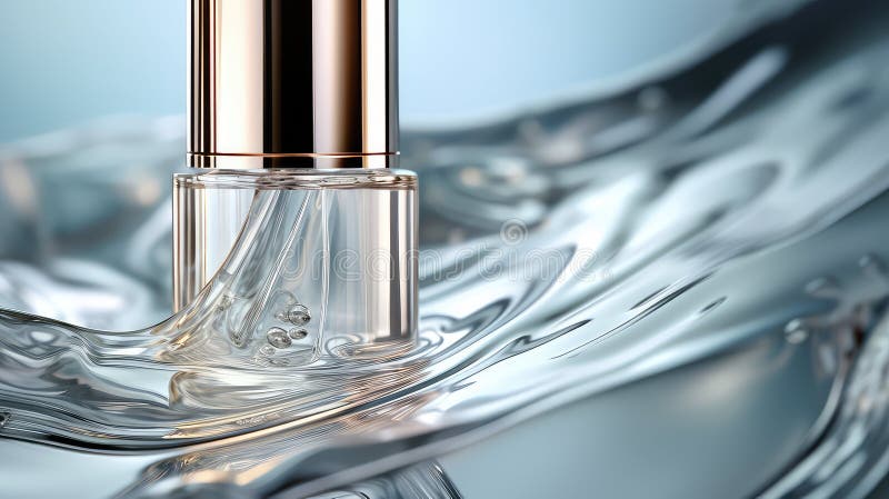 Serum transparent bottle vector illustration