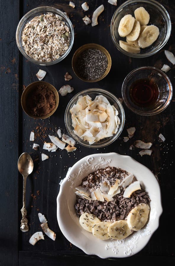 Served Healthy Breakfast with Oatmeal Stock Photo Image of dietetic