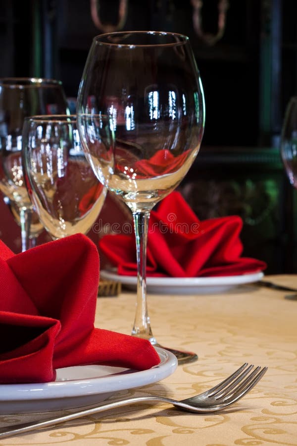 Served Table in a restaurant royalty free stock photography Served Table in a restaurant royalty free stock photography