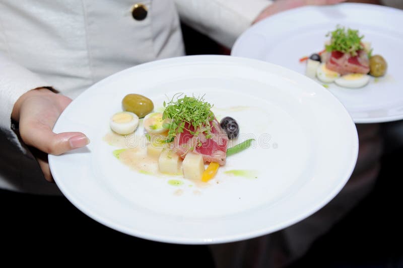 Served by a waiter stock photos