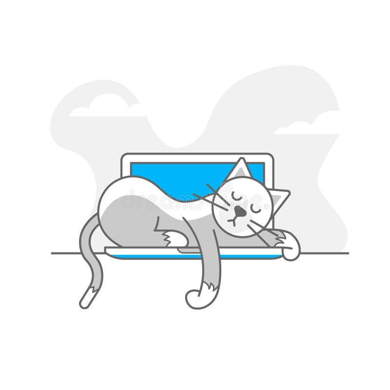 Server and cat icon / logo. Art illustration royalty free illustration Server and cat icon / logo. Art illustration royalty free illustration
