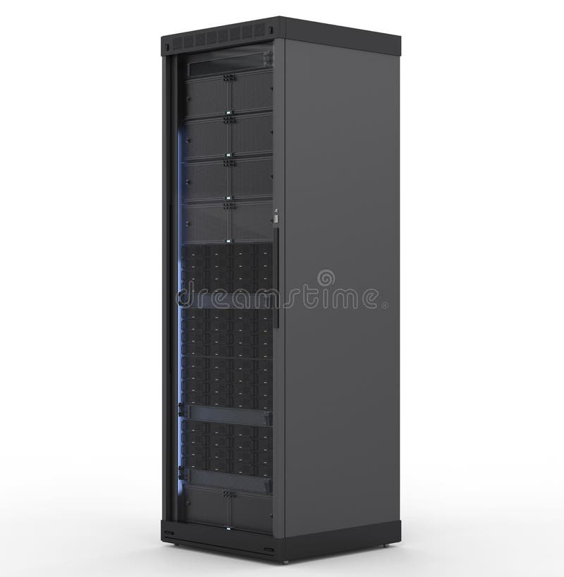 Server computer on white background d rendering royalty-free illustrasjon